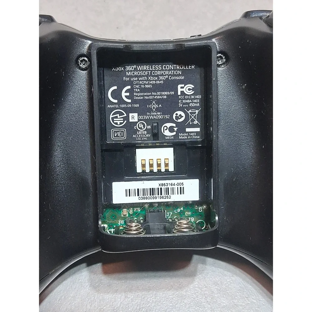 Official Microsoft Xbox 360 Black Wireless Controller - Tested Working